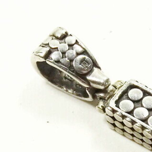 JOHN HARDY Sterling Silver 18K Gold Cross Reversible Pendant & Chain Necklace - Picture 10 of 12